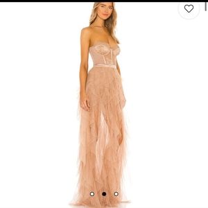 For love and lemons bustier gown warm taupe